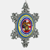 Veteraan van het leger van Proud Quartermaster Tin Sneeuwvlok Ornament (Links)