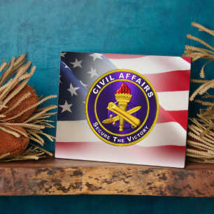 Veteraan van het leger voor civiele zaken fotoplaat