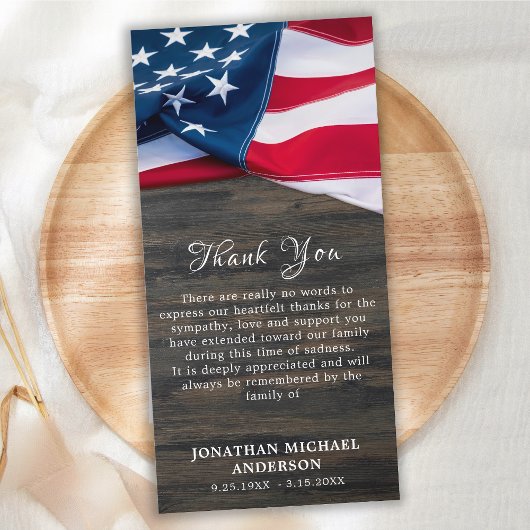 Veteraan van het Memorial Veteran van het militair Bedankkaart