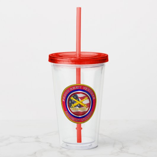Veteraan Veteraan Veldartillerie Soldaat van het r Acryl Drinkbeker (Voorkant)