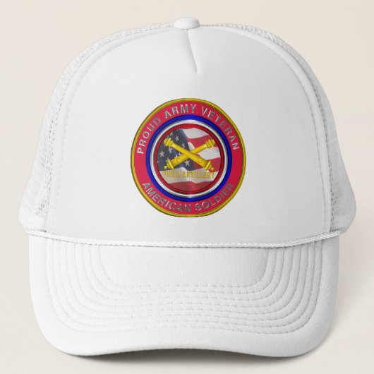 Veteraan Veteraan Veldartillerie Soldaat van het r Trucker Pet (Voorkant)