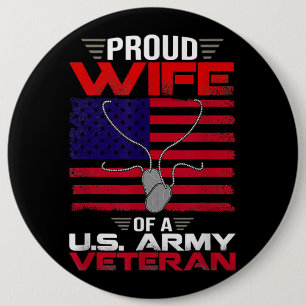 Veteraan Veteraan Veteraan van de Amerikaanse vlag Ronde Button 6,0 Cm