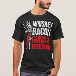 Veteraan Veteran US Flag Whiskey Bacon Pistolen vr T-shirt