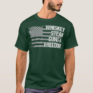 Veteraan Veteran US Flag Whiskey Steak Pistolen Fr T-shirt