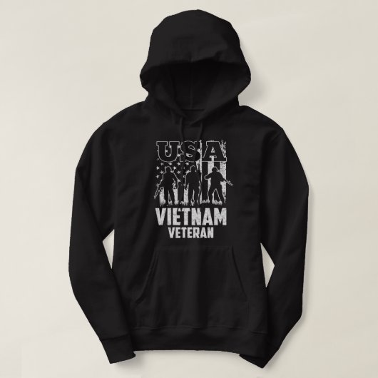 Veteraan Veteranan Veteran Vlag-Man VS Veteraan Ve Hoodie (Design voorkant)