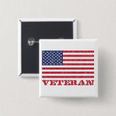 veteraan vierkante button 5,1 cm (Voorkant /achterkant)