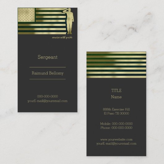 Veteraan Visitekaartje (Voorkant / Achterkant)