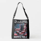 Veteraan voor Harris Walz Verkiezing 2024 Canvas t Crossbody Tas (Achterkant)