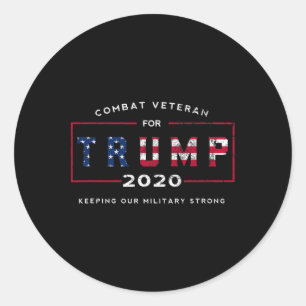 Veteraan voor Trump 2020&# - Houd onze militaire  Ronde Sticker