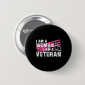 Veteraan Vrouw Roze Vlag Veteranen Dag Ronde Button 5,7 Cm (Voorkant /achterkant)