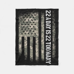 Veteraan zelfmoord bewustzijn USA vlag 22 per dag Fleece Deken
