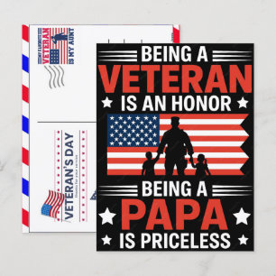 Veteraan zijn is een eer, papa zijn is onbetaalbaa feestdagenkaart
