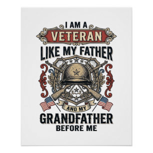 Veteraan zoals mijn vader en grootvader voor mij o perfect poster