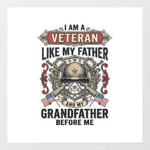 Veteraan zoals mijn vader en grootvader voor mij o raamsticker