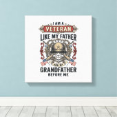 Veteraan zoals mijn vader grootvader voor mij ontw canvas afdruk (Insitu (Houten vloer))