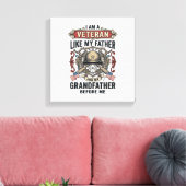 Veteraan zoals mijn vader grootvader voor mij ontw canvas afdruk (Insitu (Woonkamer))
