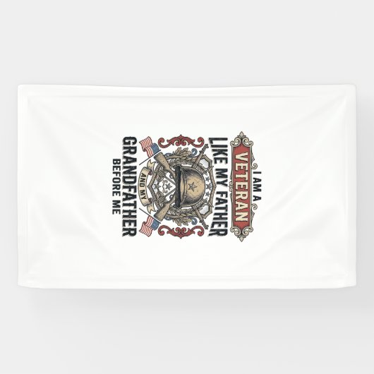 Veteraan zoals mijn vader grootvader voor mij ontw spandoek (Horizontaal)