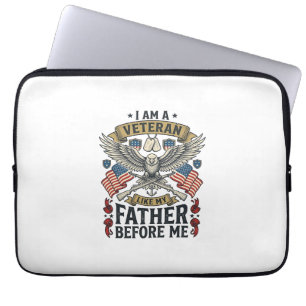 Veteraan zoals mijn vader voor mij adelaar laptop sleeve