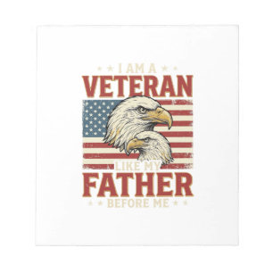 Veteraan zoals mijn vader voor mij Eagle T-shirt_1 Notitieblok