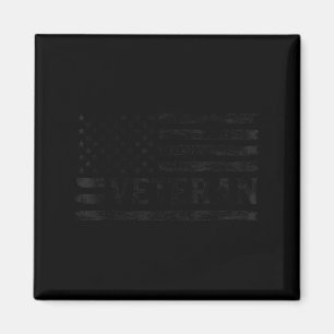 Veteraan Zwarde Vintage Usa Vlag Vaderdag Patriot Magneet