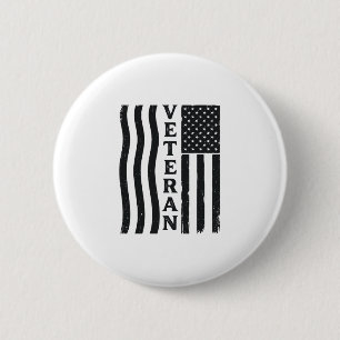 Veteraans Amerikaanse Vlag Vintage Vector T-shirt  Ronde Button 5,7 Cm