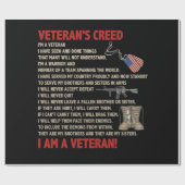 Veteraan's creed Ik ben een veteraan die nu klaar  Cadeaupapier (Vlak)
