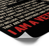 Veteraan's creed Ik ben een veteraan die nu klaar Poster (Hoek)
