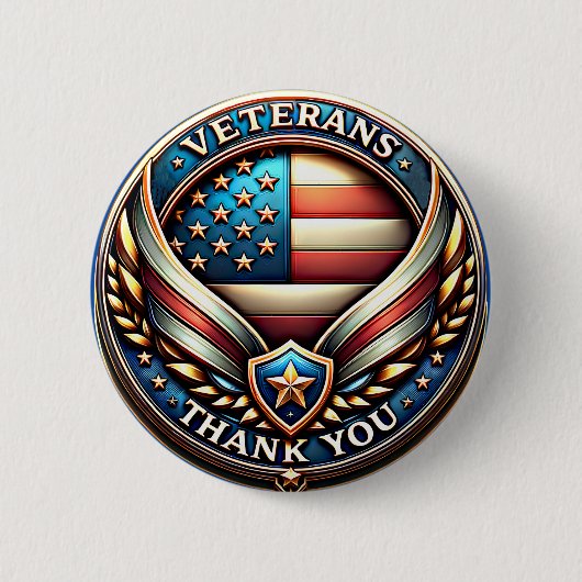 Veteraan's Thank You Day Ronde Button 5,7 Cm (Voorkant)