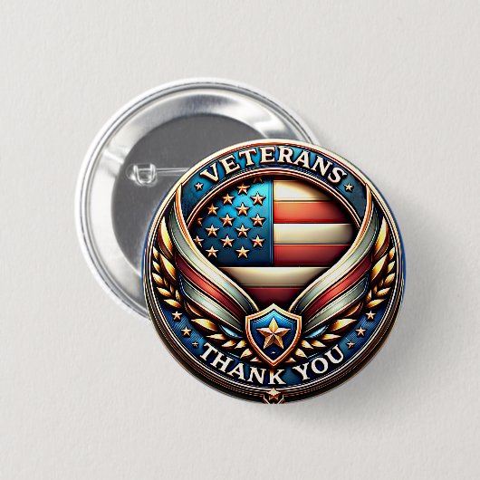 Veteraan's Thank You Day Ronde Button 5,7 Cm (Voorkant /achterkant)