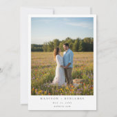 Veteraardige Wilde Bloem Foto Bruiloft Kaart (Achterkant)