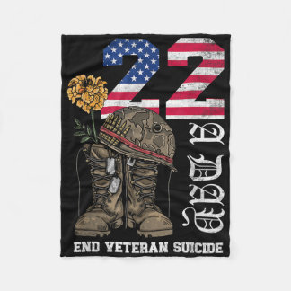 Veteran 22 A Day Take Their Lives End Veteran Suic Fleece Deken