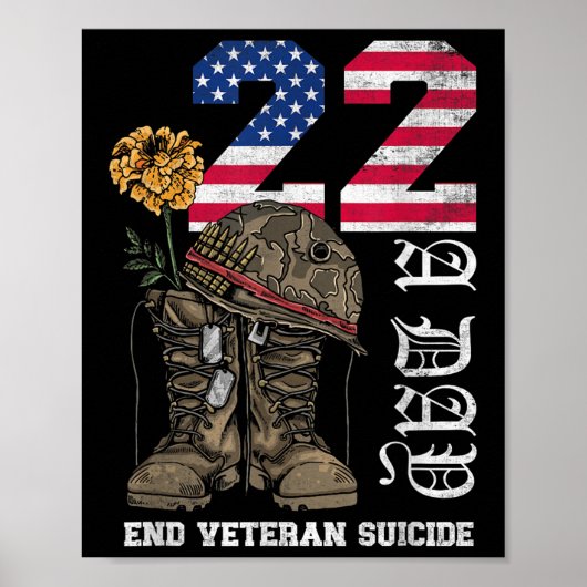 Veteran 22 A Day Take Their Lives End Veteran Suic Poster (Voorkant)