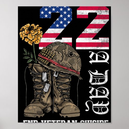 Veteran 22 A Day Take Their Lives End Veteran Suic Poster (Voorkant)