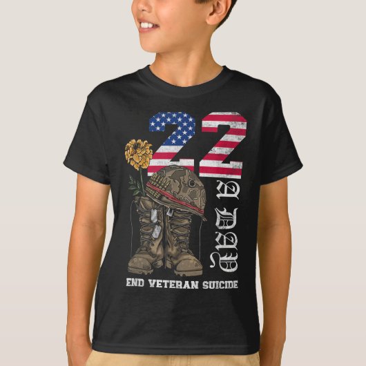 Veteran 22 A Day Take Their Lives End Veteran Suic T-shirt (Voorkant)
