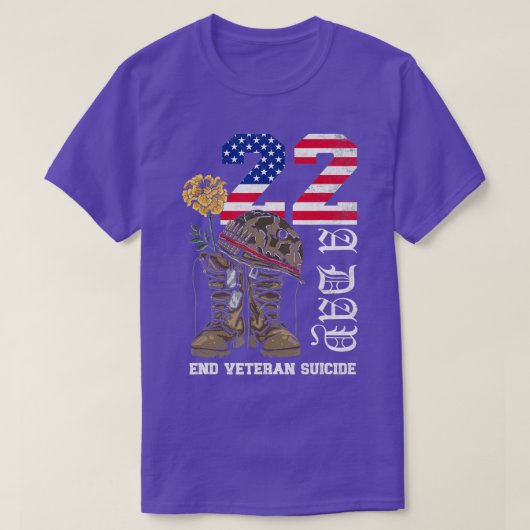 Veteran 22 A Day Take Their Lives End Veteran Suic T-shirt (Design voorkant)