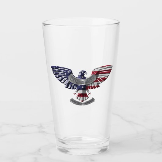 Veteran American Eagle "Proud to Served" Glas (Voorkant)