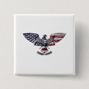 Veteran American Eagle "Proud to Served" Vierkante Button 5,1 Cm