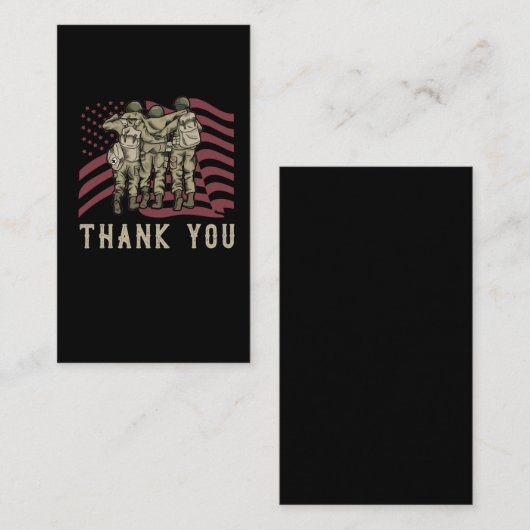 Veteran American Flag Proud Soldaten Dank u Visitekaartje (Voorkant / Achterkant)