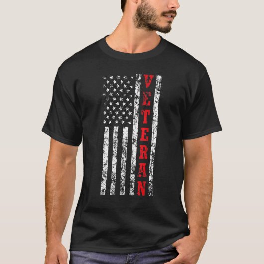 Veteran American Flag Veteran's Day Patriot T-shirt (Voorkant)