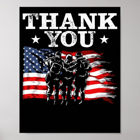 Veteran Appreciation US Flag Patriotic Soldaat Poster (Voorkant)