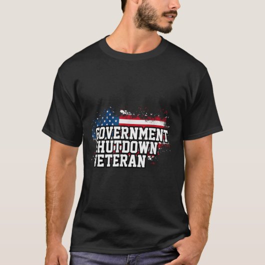 Veteran bij stopzetting overheid t-shirt (Voorkant)