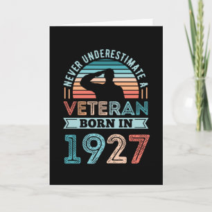 Veteran born 1927 100th Birthday Military Gift Kaart