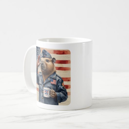Veteran Capybara Coffee Mug Set Koffiemok (Voorkant links)