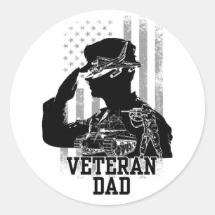 Veteran Dad Ronde Sticker