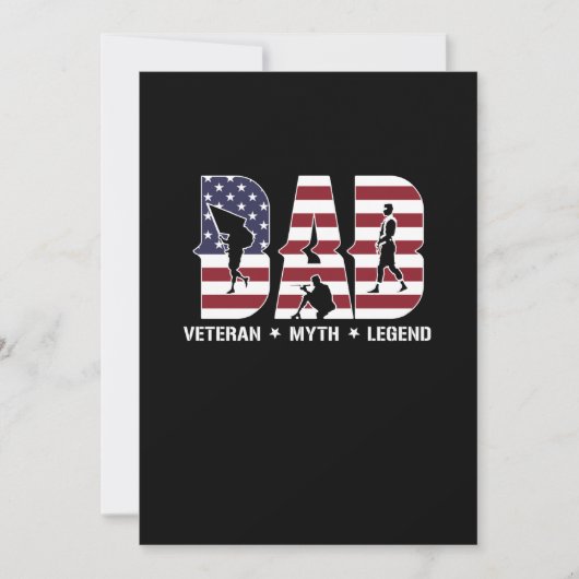 Veteran Dad USA Flag Happy Veterans Day Support Bedankkaart (Voorkant)