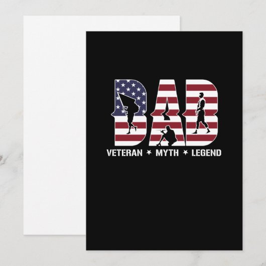 Veteran Dad USA Flag Happy Veterans Day Support Bedankkaart (Voorkant / Achterkant)