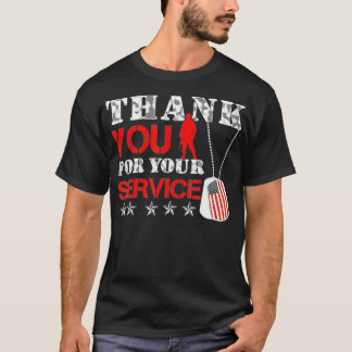 Veteran Dank u voor uw service Militaire Dog Ta T-shirt