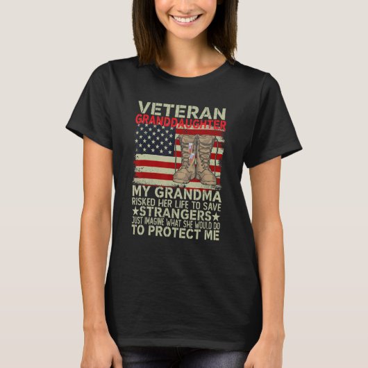 Veteran Daughter Mijn grootmoeder dreigde haar lev T-shirt (Voorkant)
