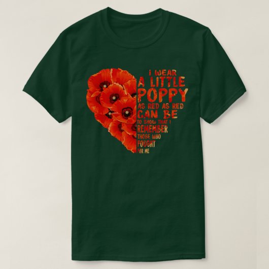 Veteran Day Lest we Vergeet Red Poppy Flower USA T-shirt (Design voorkant)