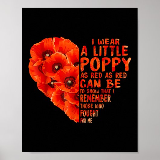Veteran Day opdat we vergeten rode papaver bloem N Poster (Voorkant)